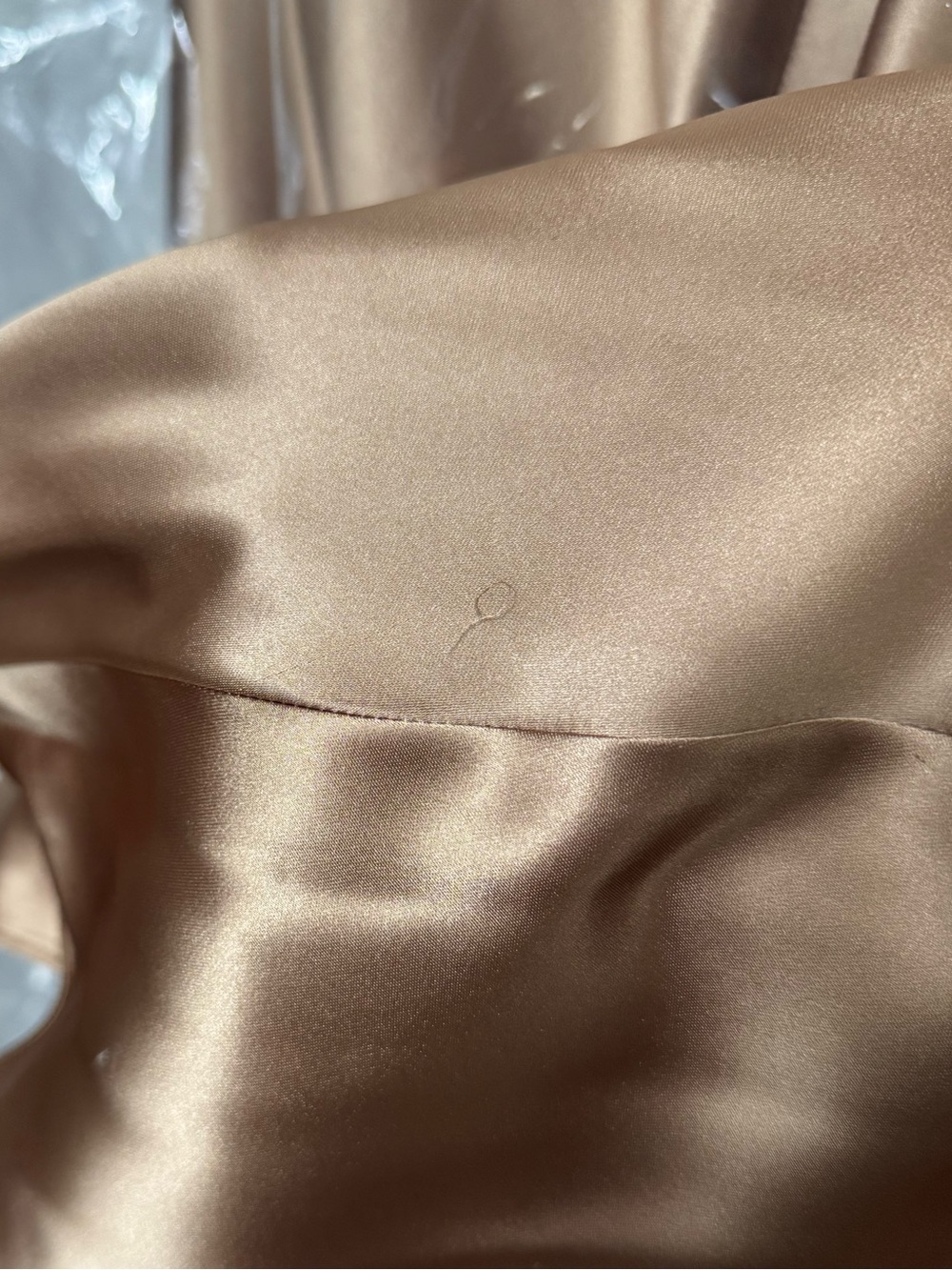 Alex Marie One-Shoulder Satin Gown in Warm Gold - Picture 7 of 12
